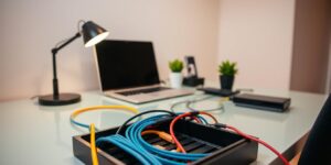 DIY cable management for student dorms