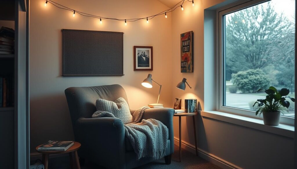 cozy dorm reading nook