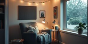 cozy dorm reading nook