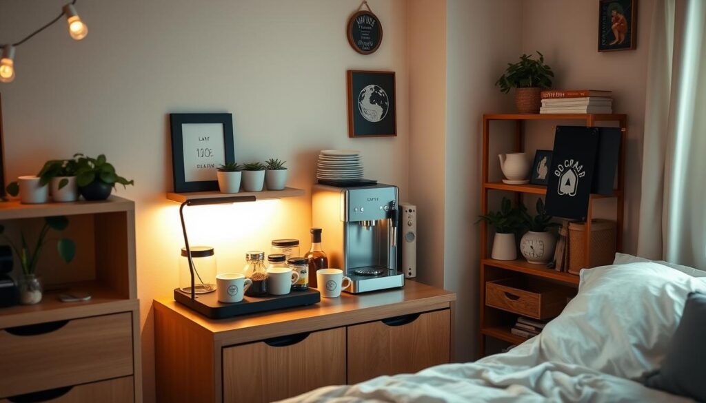 dorm room coffee setup