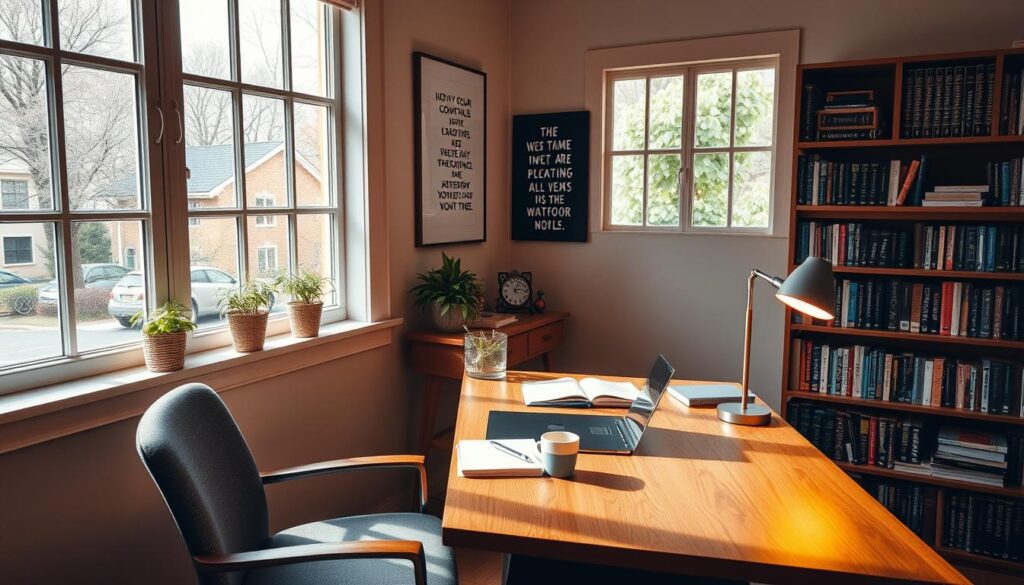 student desk setup