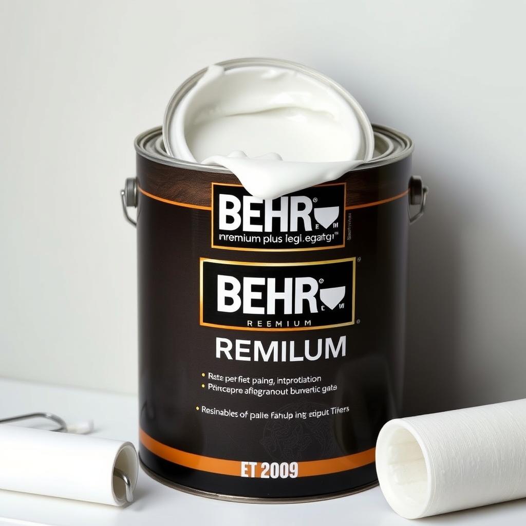 Behr Premium Plus paint can, an affordable option for student apartments