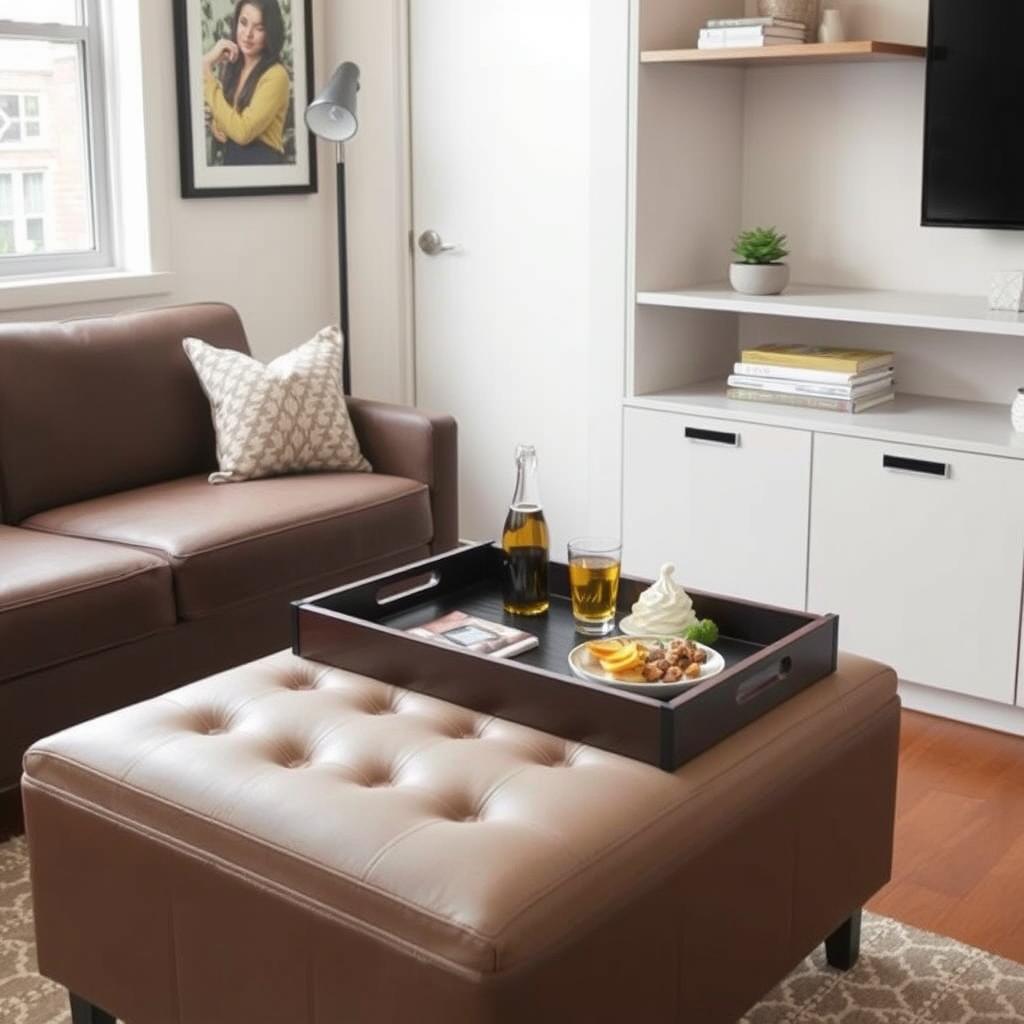 Convenience Concepts Designs4Comfort Ottoman with tray top
