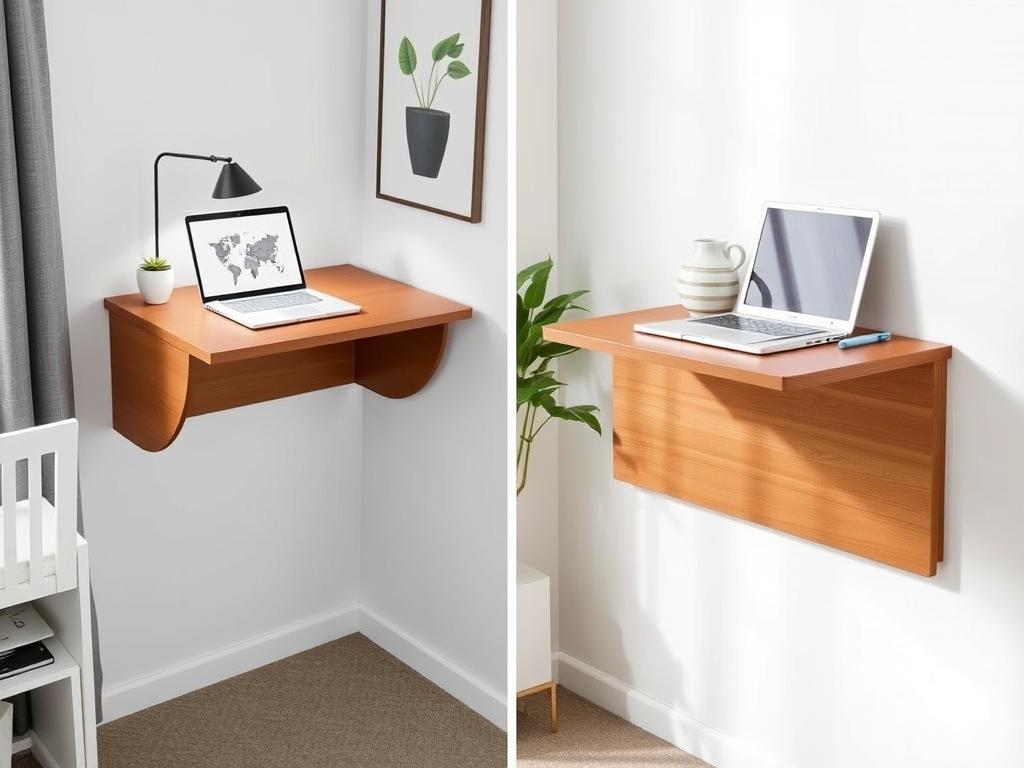 IKEA BJURSTA wall-mounted foldable desk in a small apartment