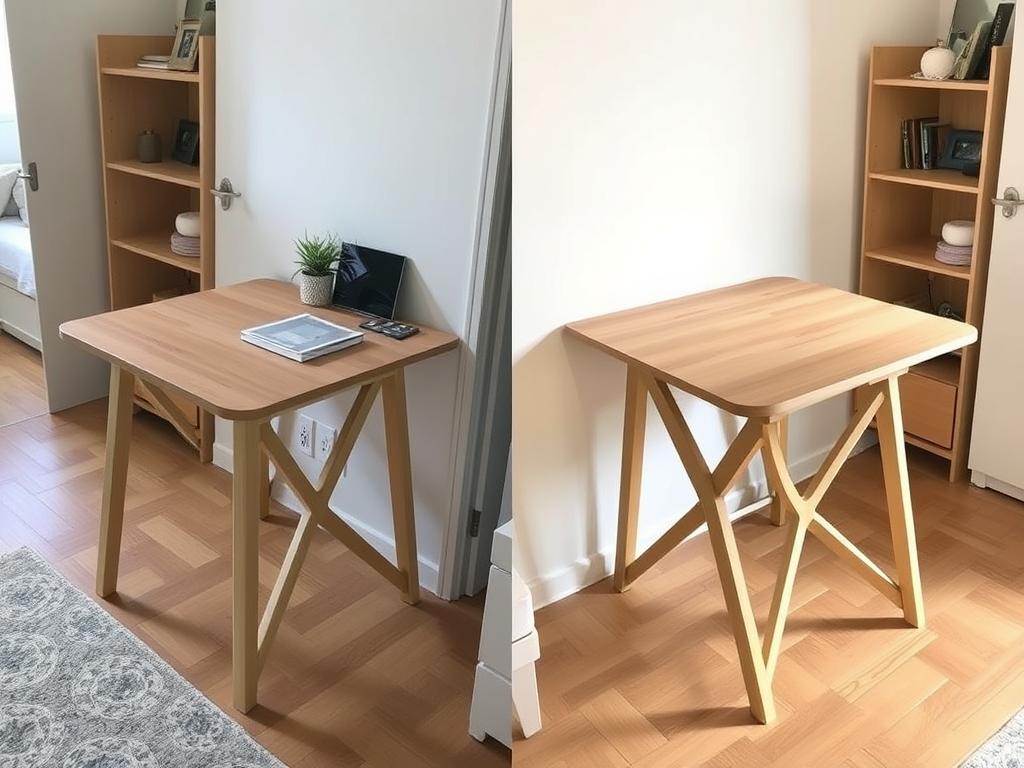 IKEA NORDEN Gateleg Table in folded and extended positions