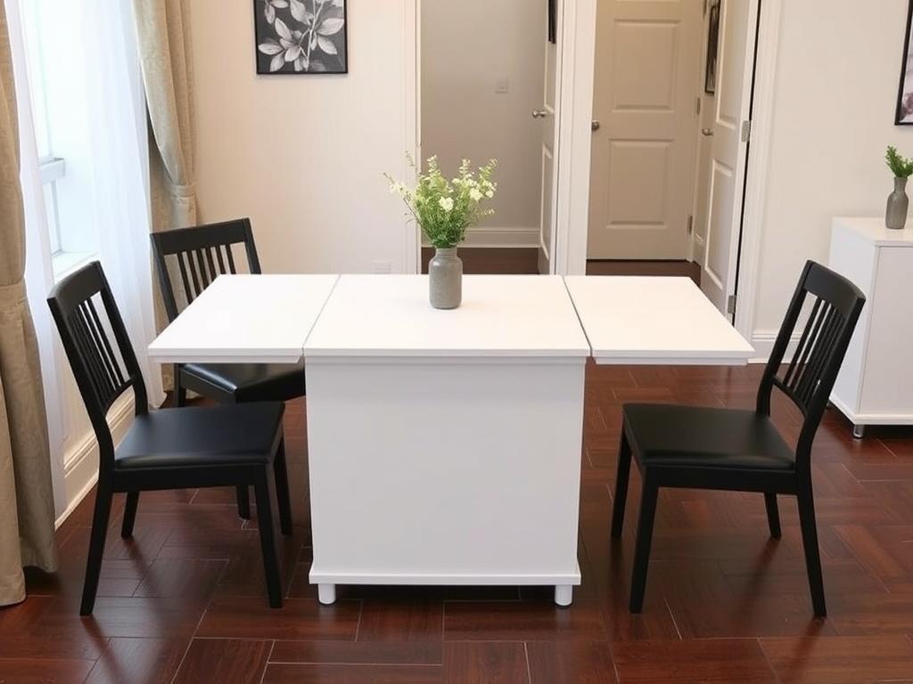 Linon Home Decor Space Saver Dining Set with folding chairs