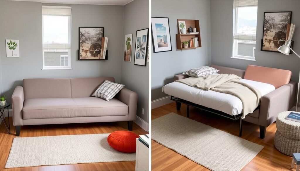 Novogratz Brittany Sofa Futon in sofa and bed positions