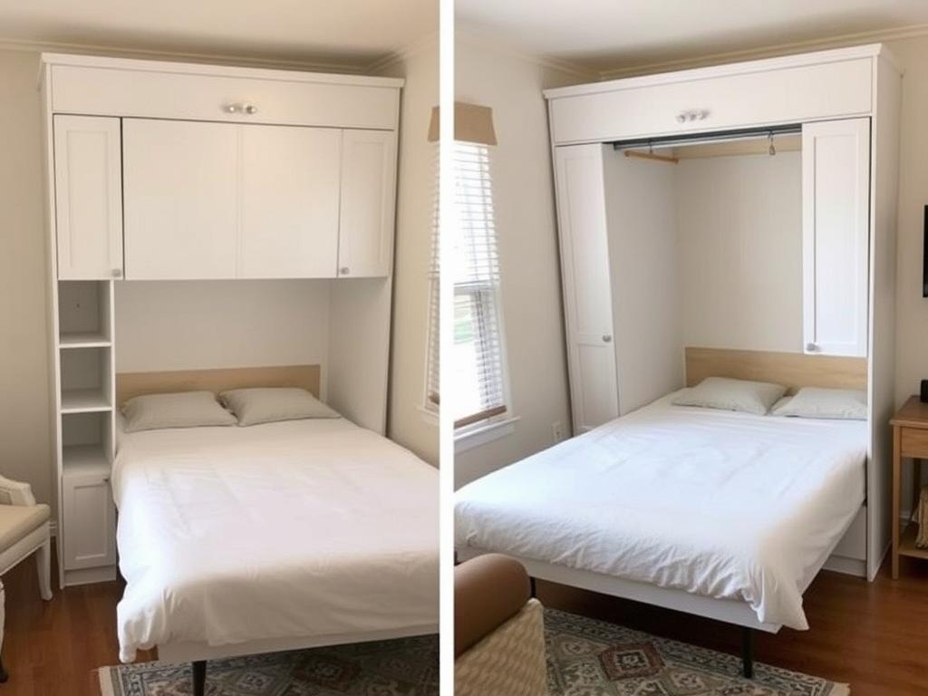 South Shore Furniture Imagine Murphy Bed in open and closed positions