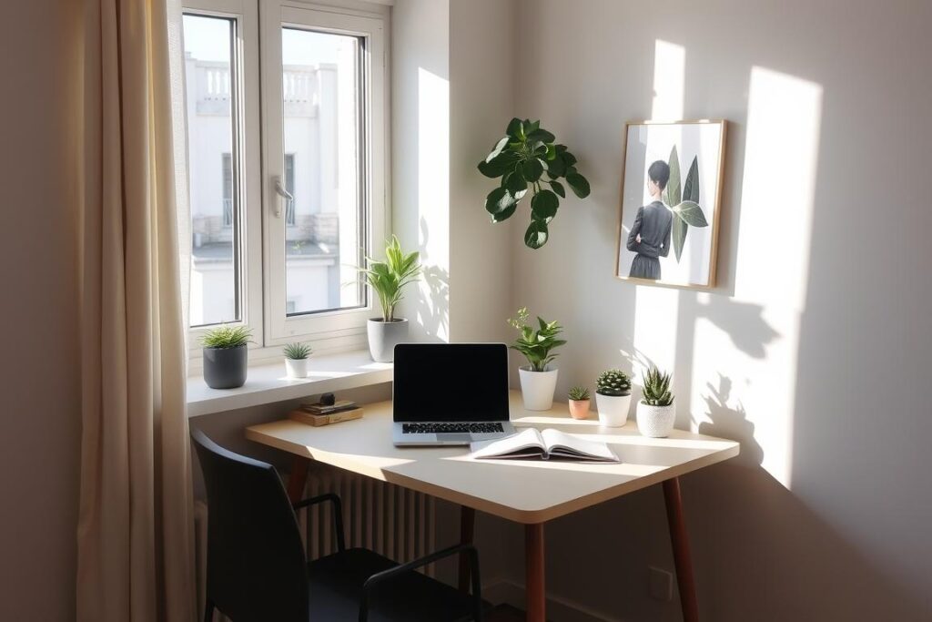 Study nook positioned near a window with natural light