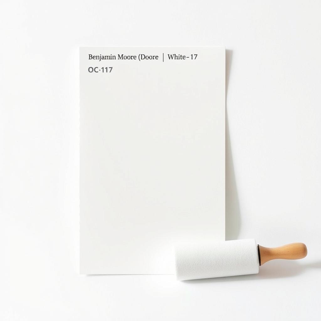 Swatch of Benjamin Moore White Dove paint color for small spaces