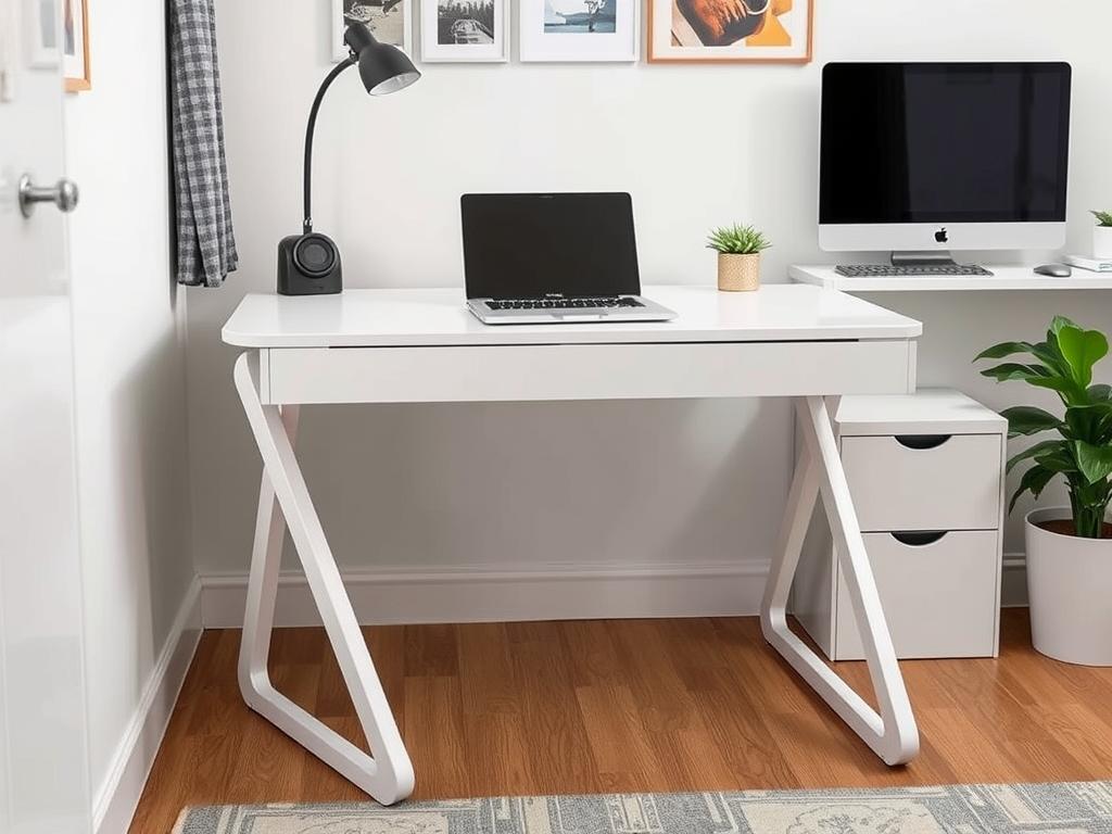 Techni Mobili Foldable Computer Desk with laptop