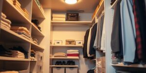 dorm closet organization