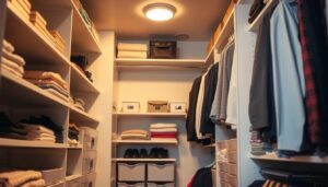 dorm closet organization
