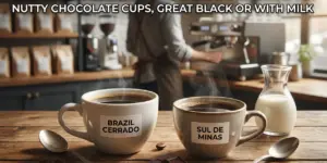 Café brasileiro 2026 em um ambiente acolhedor com duas xícaras