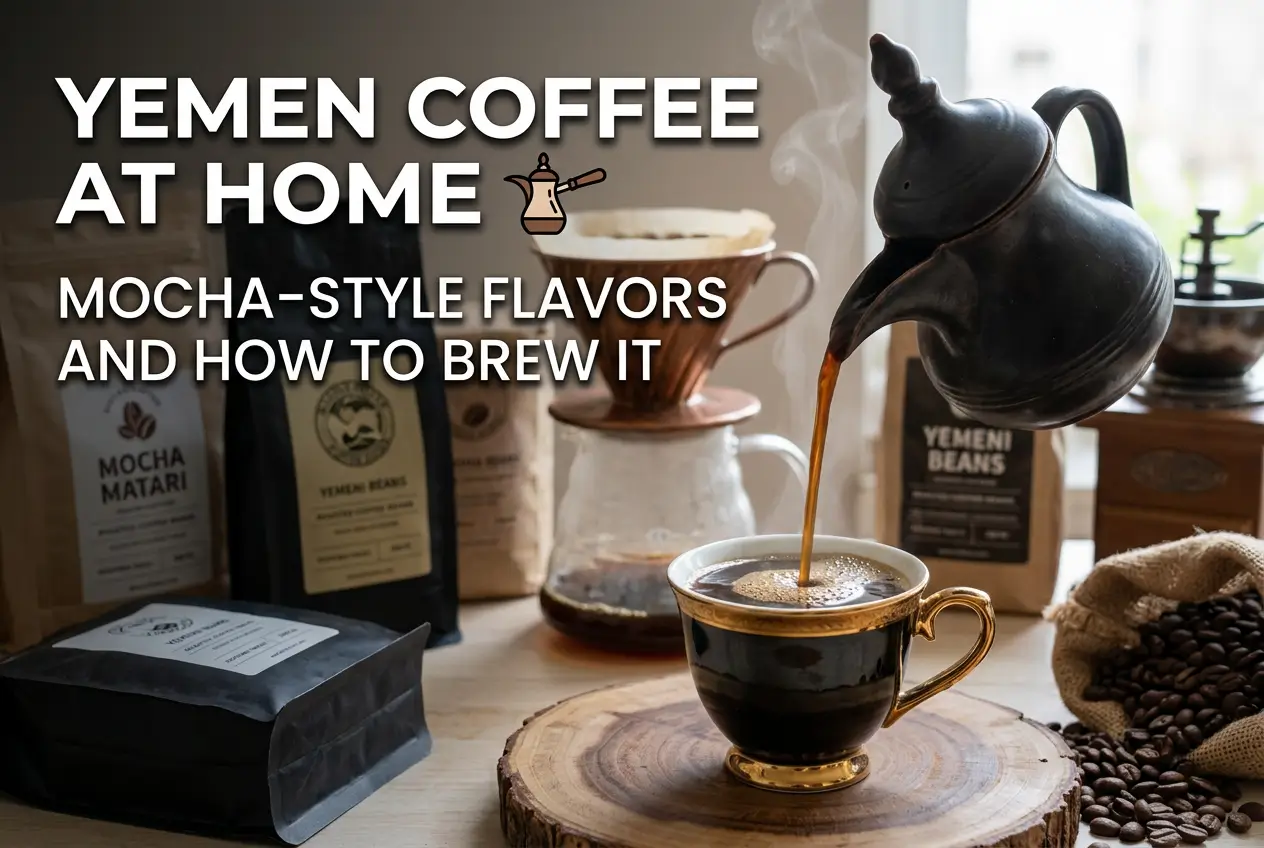 Cena de café com bule e xícara elegante no estilo Mocha